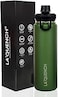 LA'QUENCH&trade; 18/8 Stainless Steel Water Bottle 710ML / 24oz Double Wall Vacuum Insulated Thermos Flask Wide Mouth Gym Sports Bottle (Army Green)