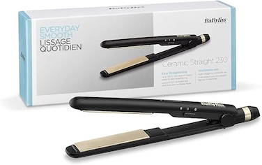 BaByliss Hair Straightener, 25mm Straightening &amp; Multiple Heat Settings, Up To 230&deg;c Temperature With Fast Heat-up Time, Ready To Use In 30 Seconds With Salon-quality Results, ST089SDE (Black)