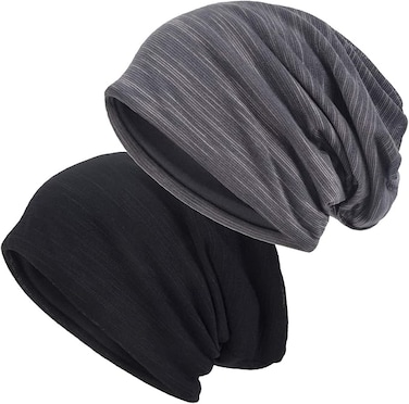 Cotton Slouchy Beanie Hat for Men/Women, Lightweight Oversize Large Thin Skull Cap Chemo Cap Night Sleeping Cap