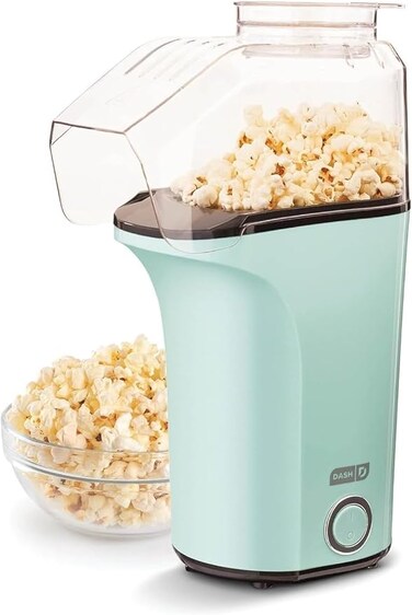 Hot Air Popcorn Popper Maker with Measuring Cup to Portion Popping Corn Kernels + Melt Butter, 16 Cups - Dream Blue, 2Yrs warranty