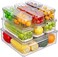 Clear Refrigerator Storage Containers, Stackable Food Organisation Bins with Lids, 10-Piece Set