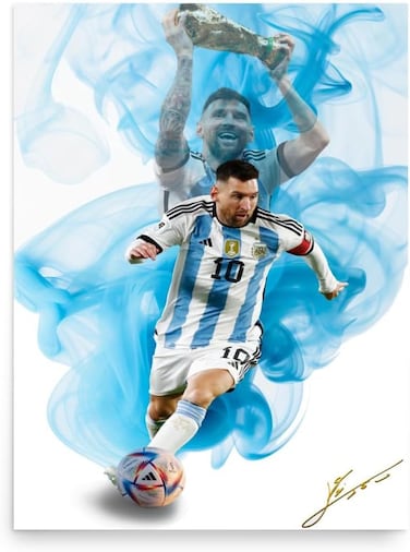 ArtInk Lionel Messi Soccer Canvas Print Wall Art Home Decor Poster Unframed: 16x24inch(40x60cm)
