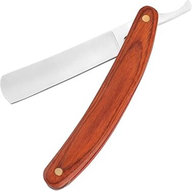 NALACAL Straight Edge Razor, Cut Throat Razor, Personalized Men's Wooden Straight Edge Razor, Stainless Steel Straight Edge Blade Retro, Wooden Handle, A Gift For Father For Haircut Razor