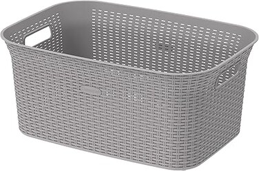 Cosmoplast 50L Cedarattan Laundry Basket, Grey