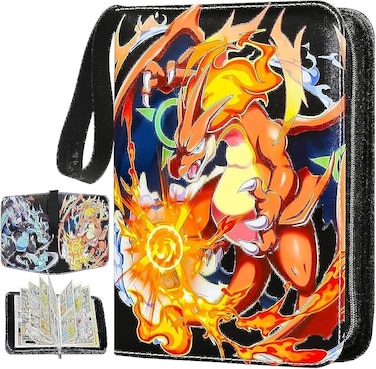 Cards Binder Card Holder 4-Pocket, Trading Card Games Collection Binder Case Book Fits 400 Cards With 50 Removable Sleeves