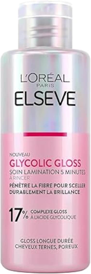 Lamination Care 5 Minutes - Hair Mask for Dark Hair - Lack of Shine - Glycolic Acid - Hair Care Protocol - Elseve Glycolic Gloss - 200 ml