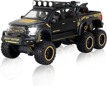Toy Pickup Trucks for Boys (Length 8.5 Inch (Pack of 1)) Raptor F150 Diecast Metal Model Toy Car for 3 4 5 6 7 8 Year Old Kids