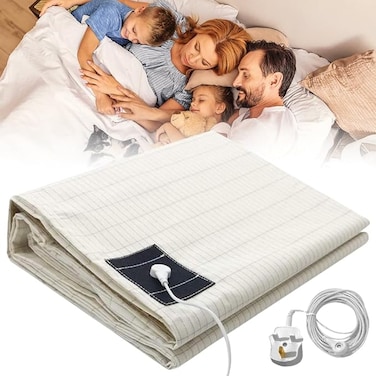 Grounding Mat, Earthing Mat UK Grounding Bed Sheet, Grounding Well Mat, Grounding Mat with 10% Silver Fiber &amp; 90% Organic Cotton, Natural Wellness and Healthy Earth Energy Mat (68&times;132cm)