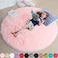 Pink Round Rug for Bedroom,Fluffy Circle Rug 1.2mX1.2m for Kids Room,Furry Carpet for Teen Girls Room,Shaggy Throw Rug for Nursery Room,Fuzzy Plush Rug for Dorm,Pink Carpet,Cute Room Decor for Baby