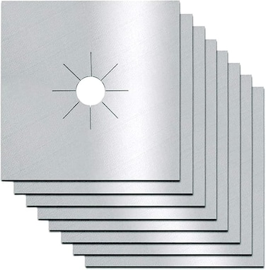 Stove Burner Covers,8 Pack Gas Stove Burner Liners, Double Thickness Reusable Gas Range Stove Top Covers for Kitchen,Non-stick, Cuttable,Easy to Clean, Size 10.6&rdquo; x 10.6&rdquo;