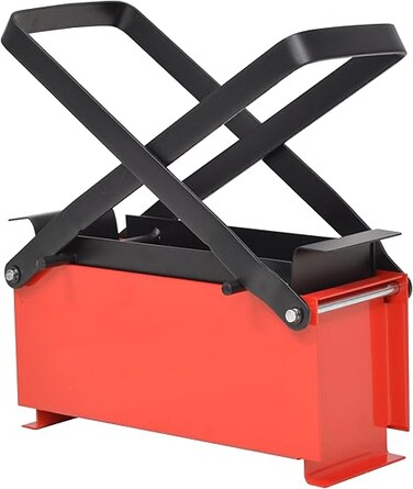 Paper Log Briquette Maker Steel 34x14x14cm Black and Red Fireplace Tool