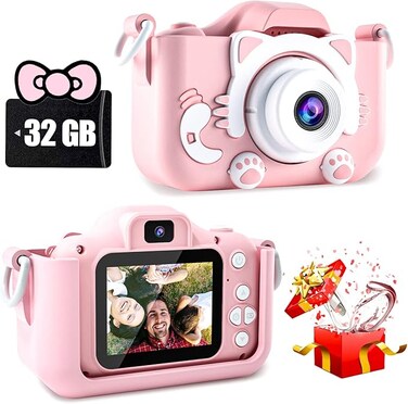 Kids Camera Toys for 6+ Year Old Boys/Girls, Kids Digital Camera for Toddler with 1080P Video, Chritmas Birthday Festival Gifts for Kids, Selfie Camera for Kids,(Pink)
