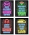 Simimi art Printed Neon Gaming Posters Set of 4 (8&acirc;&euro; X 10&acirc;&euro;), Boys Room Decorations for Bedroom,Video Game Wall Art,Gamer, Teen boy bedroom, game room, No Frames