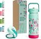 BEOLA 550ml Kids Water Bottle 18/8 Stainless Steel Double Wall Insulated Thermos Bottle with Straw Lid and Wide Mouth, Hot Cold Liquids Sports School Bottle (19oz, Ever Blooming)
