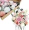 ANTOLE Fake Rose Artificial Flowers,Silk Blue Pink Rose Artificial Silk Flowers Sky Blue Dahlia Artificial Flowers Bouquet Bulk Fake Flowers for Decoration Flowers Burgundy for Wedding (Pink)