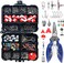 263Pcs Fishing Accessories Kits with Tackle Box Saltwater Freshwater Including Jig Hooks, Cross Barrel Swivel, Barrel Snap Swivel, Sinker Slides, Lead Sinker, Treble Hooks