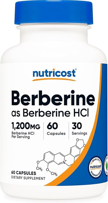 Berberine HCl 1200mg, 60 Vegetarian Capsules - Gluten Free &amp; Non-GMO