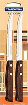 Tramontina Tradicional 2 Pieces 5 Inches Steak Knife Set with Stainless Steel Blade and Natural Wood Handle