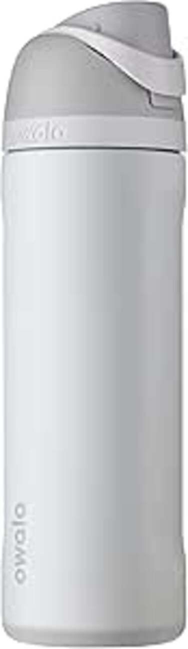 Owala FreeSip Insulated Stainless Steel Water Bottle with Straw for Sports and Travel, BPA-Free, 24-Ounce, Shy Marshmallow