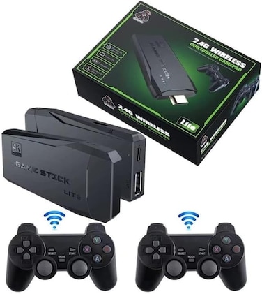 Retro Wireless Plug &amp; Play 4K TV Video Game Stick, Built in Games With 2.4G Wireless Controller Gamepad