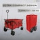 Foldable Wagon Trolley Cart - 150 KGS   Multipurpose Camping trolley(Red)