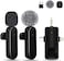 Gicorino Mini Microphone for iPhone Android Camera iPad USB-C, 4 in 1 Professional Wireless Lavalier Lapel Microphone for Recording, Live Stream, YouTube, Facebook, TikTok, Vlog (2 Pcs)