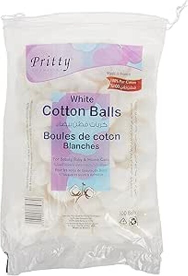 Pritty WHITE 100 COTTON BALLS