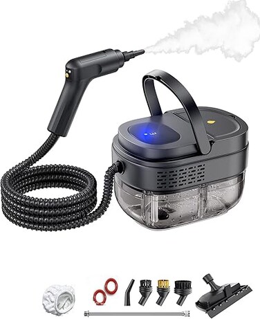 1600MLHandheld Steam Cleaner, 2500W Portable Steam Cleaner 3-Speed Adjustable Handle, High-Temperature steamer for Car, Home kitchens, Camping