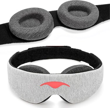 Sleep Mask - 100% Blackout Eye Mask - Zero Eye Pressure - Adjustable Eye Cups - Guaranteed Deepest-Possible Rest - Perfect Sleeping Mask for Light Sleepers, Travelers, Midday Nappers