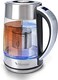 Pillarmax Electric Glass Kettle Temperature Controls with Removable Infuser 1.7 Liters 2200 W. Tea Maker Brewing Programs. Stainless Steel Glass Boiler, BPA-FREE