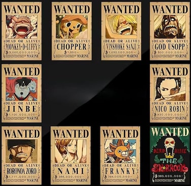 anime one piece all the new wanted posters for all 10 Luffy Frank Sanji Nami Posters 40 * 28.5 cm