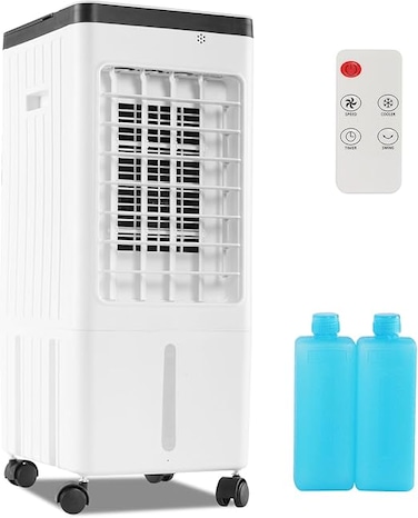 3-IN-1 Portable Air Conditioner, Air Cooler Cooling Fan 3Speeds &amp; 3 Modes, Evaporative Air Cooler for Home 8L Water Tank,Evaporative Oscillating Swamp Fan, 7H Timer Remote Control Humidifier