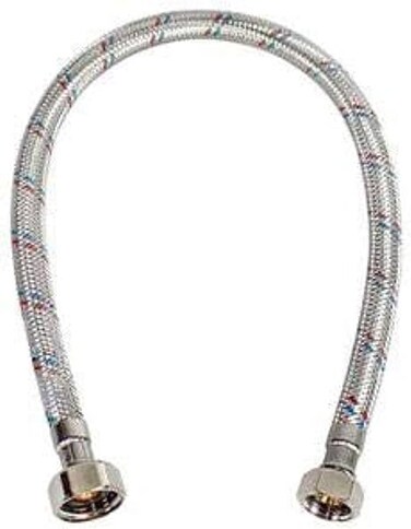 SS Fil-Nox Stainless Steel Flexible Water Heater Connection Hose (1/2in x 1/2 in Female, 600mm)