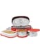 MILTON 6-Piece Lunch Box Set with Insulated Bag &amp; Cutlery - Includes Microwave Safe Oval Plastic Container (500ml) &amp; 2 Stainless Steel Containers (280ml Each), Keeps Food Hot - Executive- Red