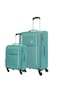 American Tourister Seville Suitcase, 2pc Set (57 + 69 cm), 4 Wheels, Soft Top, Polyester, Green,TSA Lock,Front Storage Compartment,Inner Mesh Zippered Pocket - 3 Years International Warranty