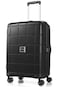 American Tourister Hundo Suitcase, 2pc Set (55 + 68 cm), 4 Spinner Wheels, Hard Top, Polypropylene, Black,DuoSaf Zipper,TSA Combination Lock,Expandable - 3 Years International Warranty