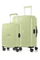 American Tourister Hundo Suitcase, 2pc Set (55 + 68 cm), 4 Spinner Wheels, Hard Top, Polypropylene, Frozen Matcha,DuoSaf Zipper,TSA Combination Lock - 3 Years International Warranty
