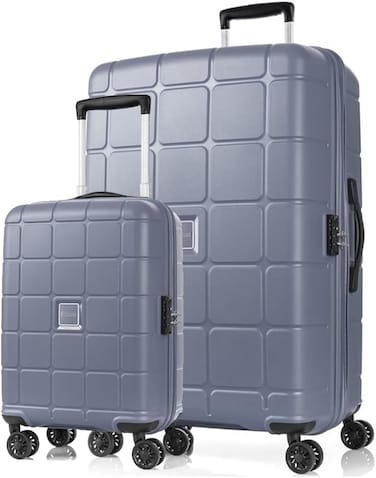 American Tourister Hundo Suitcase, 2pc Set (55 + 81 cm), 4 Spinner Wheels, Hard Top, Polypropylene, Flinstone,DuoSaf Security Zipper,TSA Combination Lock - 3 Years International Warranty