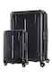American Tourister Technum Suitcase, 2pc Set (55 + 77 cm), 4 Spinner Wheels, Hard Top, Polycarbonate, Diamond Black,DuoSaf Security Zipper,Expandable,TSA Lock - 3 Years International Warranty