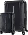American Tourister Technum Suitcase, 2pc Set (55 + 77 cm), 4 Spinner Wheels, Hard Top, Polycarbonate, Diamond Black,DuoSaf Security Zipper,Expandable,TSA Lock - 3 Years International Warranty