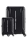 American Tourister Technum Suitcase, 2pc Set (55 + 86 cm), 4 Spinner Wheels, Hard Top, Polycarbonate, Diamond Black,DuoSaf Security Zipper,Expandable,TSA Lock - 3 Years International Warranty