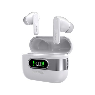 Faster SlickX White Bluetooth Earbuds