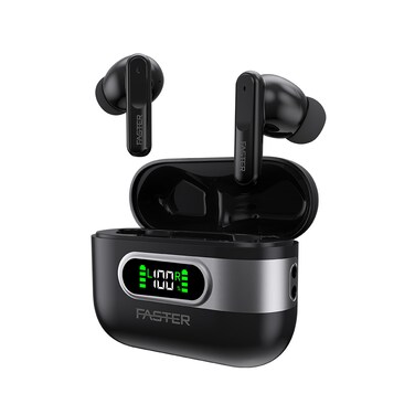 Faster SlickX Black Bluetooth Earbuds