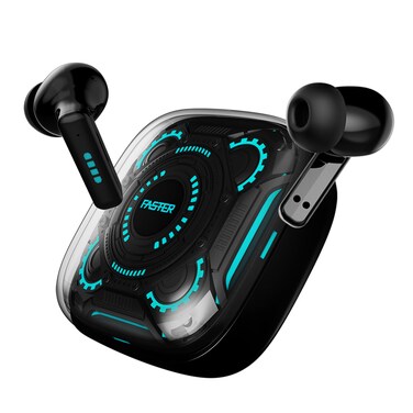 Faster RGBP1 Black Bluetooth Earbuds