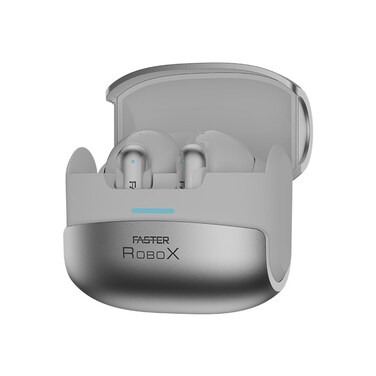 Faster RoboX White Bluetooth Earbuds