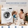 Krome 7kg Front Load Washing Machine, BLDC Inverter Motor, 1400 RPM, 15 Programs, Lunar Dial, LED Display, Multiple Temperature, White, KR-WFL707WIS