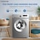 Krome 7kg Front Load Washing Machine, Inverter Motor, Steam Wash, 12 Programs, Energy &amp; Water Efficient, Child Lock, Titanium, KR-WMFL707SIS