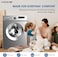 Krome 7kg Front Load Washing Machine, Inverter Motor, Steam Wash, 12 Programs, Energy &amp; Water Efficient, Child Lock, Titanium, KR-WMFL707SIS