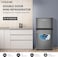 Krome 138L Gross Double Door Refrigerator, Direct Cool, Top Mount Freezer, Glass Shelves, Lock &amp; Key, Dark Silver, KR-RF138DDSG