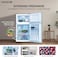 Krome 138L Gross Double Door Refrigerator, Direct Cool, Top Mount Freezer, Glass Shelves, Lock &amp; Key, Dark Silver, KR-RF138DDSG